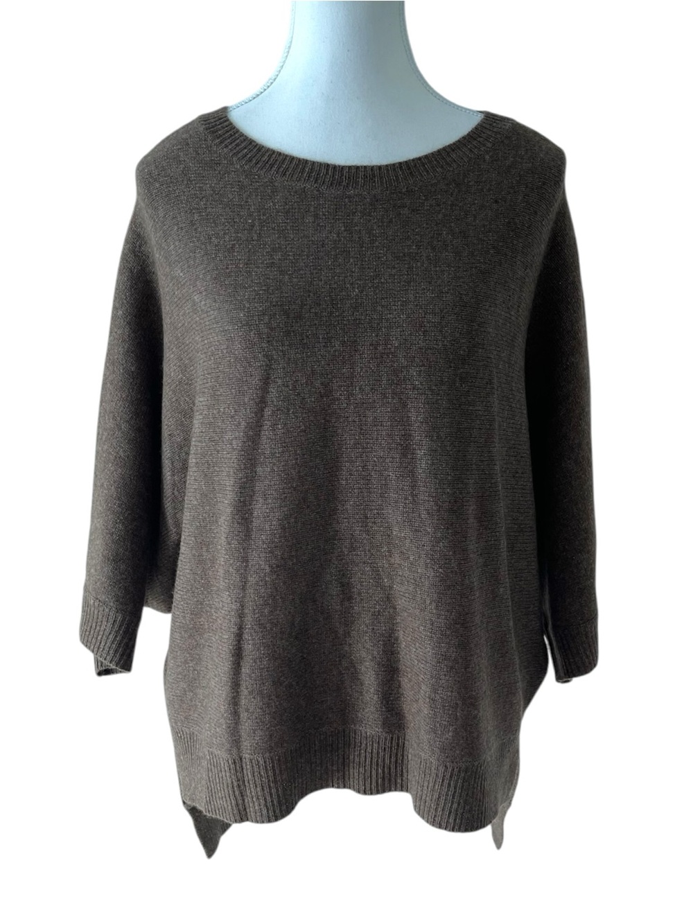 Bcbg Maxazria Chocolate Brown Scoop Neck Wool Knit Sweater Size Small